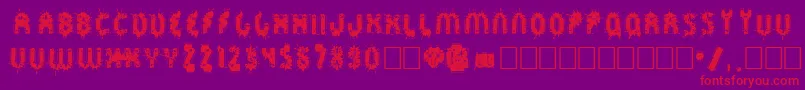 Sprckaren-Schriftart – Rote Schriften auf violettem Hintergrund