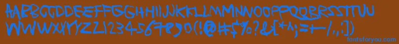 PlanetGarbage Font – Blue Fonts on Brown Background