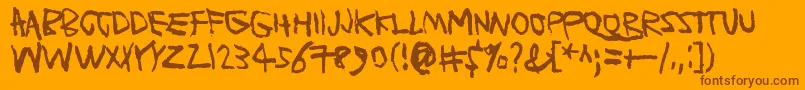 PlanetGarbage Font – Brown Fonts on Orange Background
