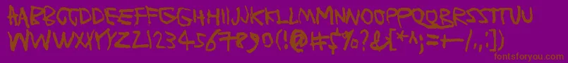 Fonte PlanetGarbage – fontes marrons em um fundo roxo