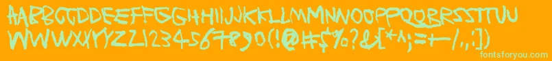 PlanetGarbage Font – Green Fonts on Orange Background