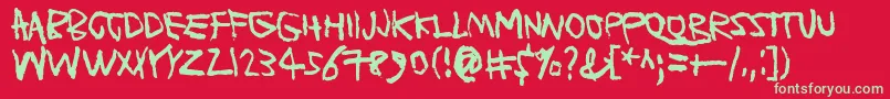 PlanetGarbage Font – Green Fonts on Red Background