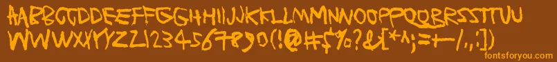 PlanetGarbage Font – Orange Fonts on Brown Background