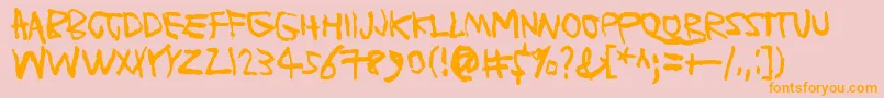 PlanetGarbage Font – Orange Fonts on Pink Background