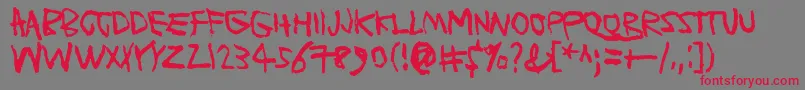 PlanetGarbage-Schriftart – Rote Schriften auf grauem Hintergrund