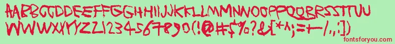 PlanetGarbage Font – Red Fonts on Green Background