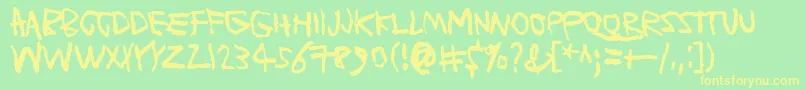 PlanetGarbage Font – Yellow Fonts on Green Background