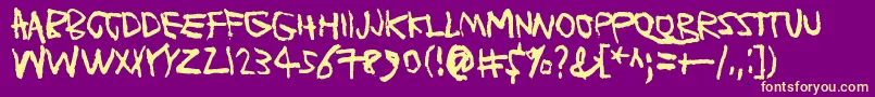 PlanetGarbage-Schriftart – Gelbe Schriften auf violettem Hintergrund