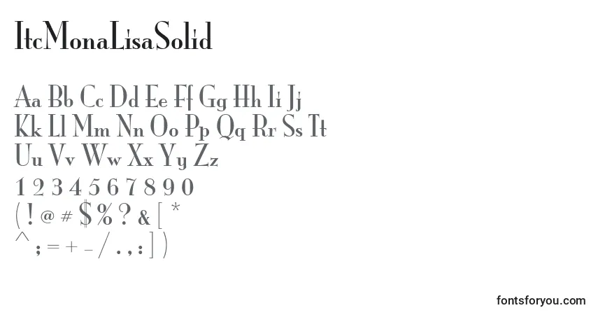 Schriftart ItcMonaLisaSolid – Alphabet, Zahlen, spezielle Symbole