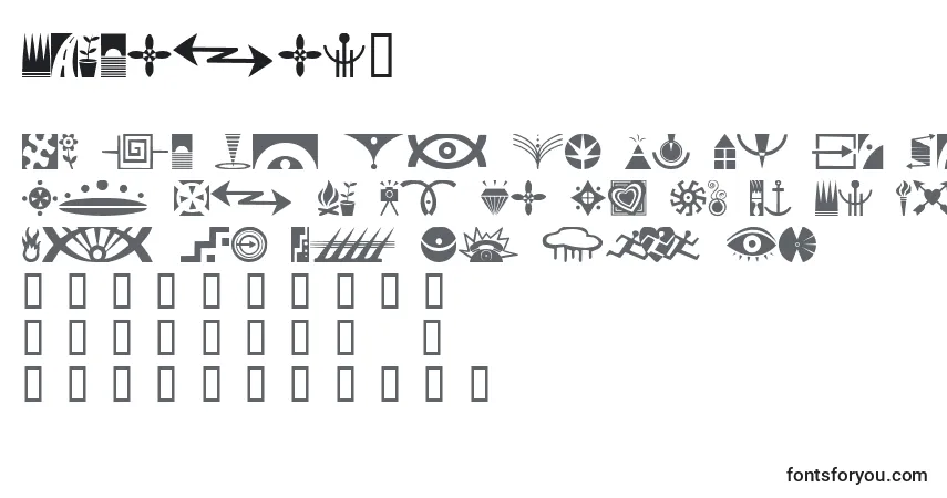 Czcionka Simbolos1 – alfabet, cyfry, specjalne znaki
