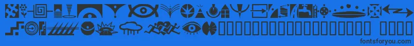 Czcionka Simbolos1 – czarne czcionki na niebieskim tle