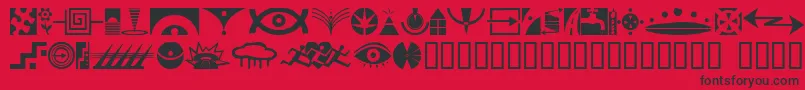 Simbolos1 Font – Black Fonts on Red Background