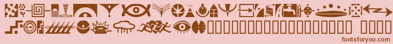 Simbolos1 Font – Brown Fonts on Pink Background