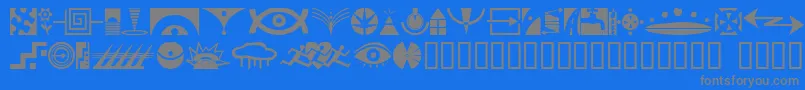 Simbolos1 Font – Gray Fonts on Blue Background