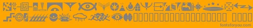 フォントSimbolos1 – オレンジの背景に灰色の文字