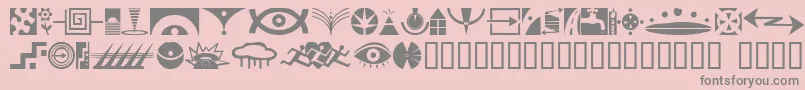 Fonte Simbolos1 – fontes cinzas em um fundo rosa
