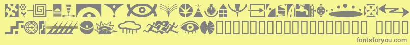 Czcionka Simbolos1 – szare czcionki na żółtym tle