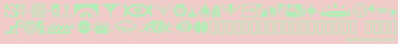 Simbolos1-Schriftart – Grüne Schriften auf rosa Hintergrund