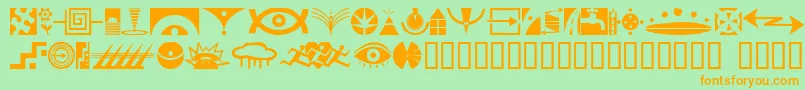 Simbolos1 Font – Orange Fonts on Green Background