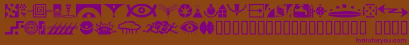Simbolos1-Schriftart – Violette Schriften auf braunem Hintergrund