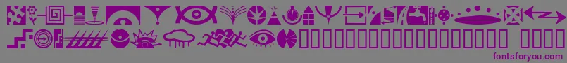 Simbolos1-Schriftart – Violette Schriften auf grauem Hintergrund