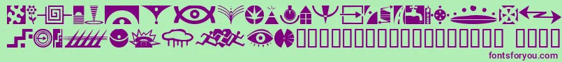 Simbolos1 Font – Purple Fonts on Green Background