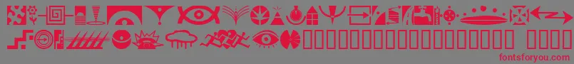 Simbolos1-Schriftart – Rote Schriften auf grauem Hintergrund