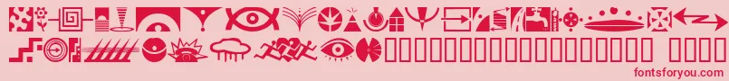 Simbolos1 Font – Red Fonts on Pink Background