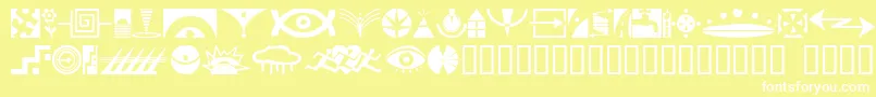 Шрифт Simbolos1 – белые шрифты на жёлтом фоне