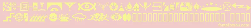 Simbolos1 Font – Yellow Fonts on Pink Background