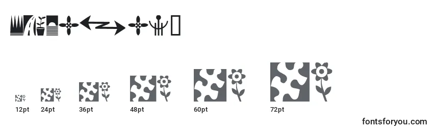 Größen der Schriftart Simbolos1