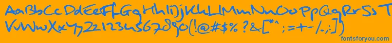 MuldersHandwriting Font – Blue Fonts on Orange Background
