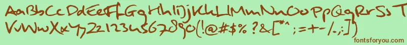 MuldersHandwriting Font – Brown Fonts on Green Background