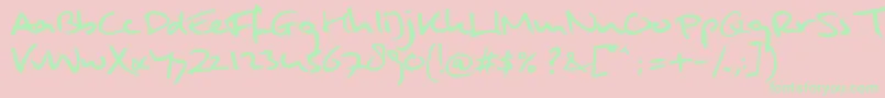 MuldersHandwriting Font – Green Fonts on Pink Background