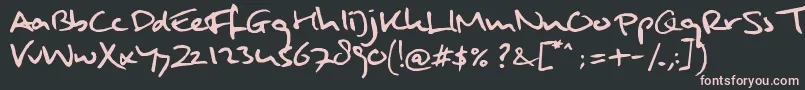 MuldersHandwriting Font – Pink Fonts on Black Background