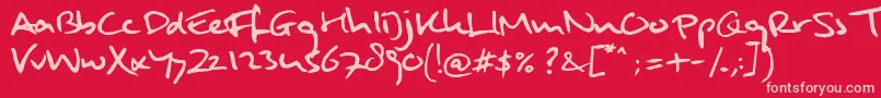 MuldersHandwriting Font – Pink Fonts on Red Background