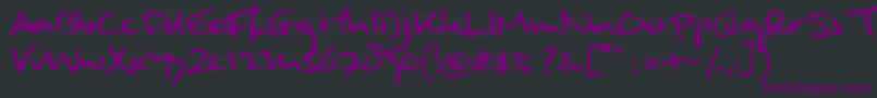 MuldersHandwriting Font – Purple Fonts on Black Background