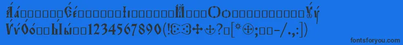 フォントOrthodox.TtIeeroos – 黒い文字の青い背景
