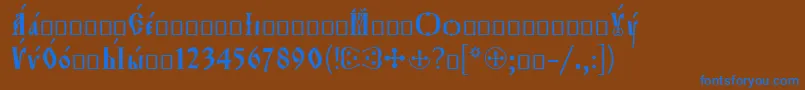 Orthodox.TtIeeroos Font – Blue Fonts on Brown Background