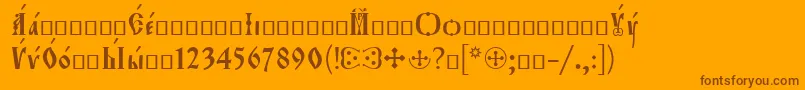 Orthodox.TtIeeroos Font – Brown Fonts on Orange Background
