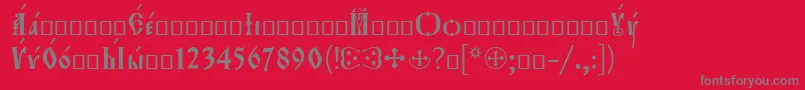 フォントOrthodox.TtIeeroos – 赤い背景に灰色の文字