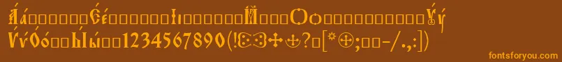 Orthodox.TtIeeroos Font – Orange Fonts on Brown Background