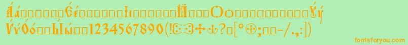 Orthodox.TtIeeroos Font – Orange Fonts on Green Background