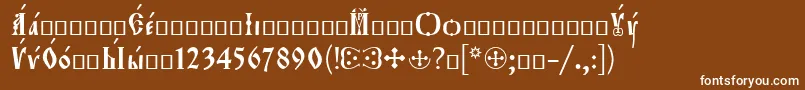 Orthodox.TtIeeroos Font – White Fonts on Brown Background