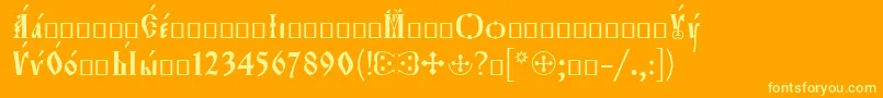 Orthodox.TtIeeroos Font – Yellow Fonts on Orange Background