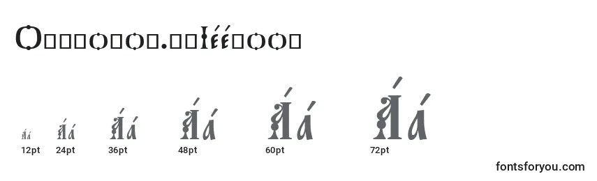 Размеры шрифта Orthodox.TtIeeroos