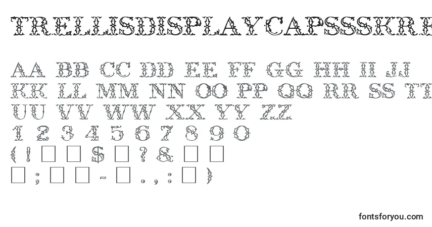 Шрифт TrellisdisplaycapssskRegular – алфавит, цифры, специальные символы