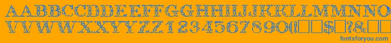 TrellisdisplaycapssskRegular Font – Blue Fonts on Orange Background