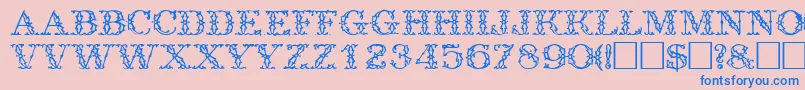 TrellisdisplaycapssskRegular Font – Blue Fonts on Pink Background