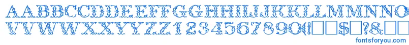 TrellisdisplaycapssskRegular Font – Blue Fonts on White Background